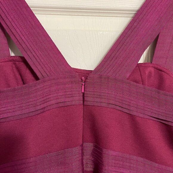 Robert Rodriguez Women's Magenta Sleeveless Bandage Bodycon Knee Length Dress 10 - Picture 8 of 9